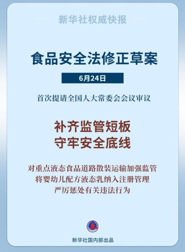 真正实盘配资 新华鲜报丨补监管短板！食品安全法“小切口”修改